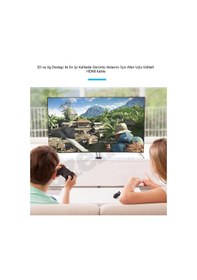 Resim 1.5 Metre Hdmi Kablo Sargılı Çift Filtreli 1.4V Altın Uç 