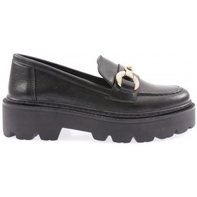 Resim Dgn 1003 Kadin Aksesuarli Loafer Ayakkabi 1003-2231-R1534 Siyah 