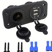 Resim 12V Çift USB Şarjlı Araç, Tekne, Deniz Aracı ve Motosiklet için Araba Priz Adaptörü - RV Kiti 