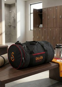 Resim Galatasaray Lisanslı Silindir Siyah Orijinal Spor Çantası 