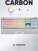 Resim Rampage Carbon Rgb Red Bilek Destekli Hot Swap Gaming Klavye Mekanik Klavye Oyuncu Klavyesi-beyaz 
