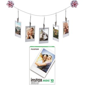 Resim Fujifilm Instax Tüm Mini Makineler Ile Uyumlu 10'lu Film Ve 5'li Resim Askısı 