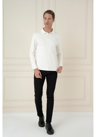 Resim Efor Ts 893 Slim Fit Ekru Spor T-shirt Ekru 