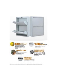 Resim Mobilyapratik 2'li Metal Ayakkabılık Gri 