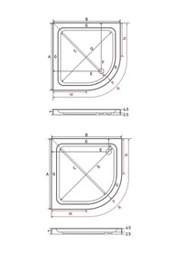 Resim Shower 120X120 Oval Flat Duş Teknesi 