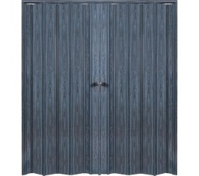Resim Faran Dekorasyon 215 x 230 Antrasit Renk Camsız Çift Açılım Pvc Akordiyon Katlanır Kapı FRNAKMODEL-207 
