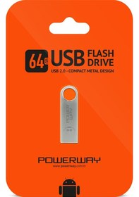 Resim Powerway 64 Gb Usb 2.0 Metal Mini Flash Bellek Hafıza Saklama Alanı 