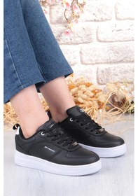 Resim M.p 252 6049 Rahat Hafif Orijinal Ürün Kadın Sneaker Spor Ayakkabı Siyah - Beyaz 
