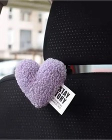 Resim aysequlce lila kalp poşet tutucu araba organizer poşet taşıyıcı 