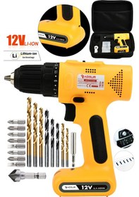 Resim Assur ASR003 12V Usb Şarjlı Matkap Vidalama Dahili Batarya Sarı 