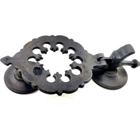 Resim Pileli Store Antika Tarz Dekoratif Pirinç Osmanlı Kapı Tokmağı, Taktak - 265X75MM, Oksit 