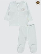 Resim Civil Baby Bebek Organik Pijama Takımı 0-6 Ay Beyaz 
