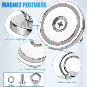 Resim Slons Aksesuar Fishing magnet kurtarma mıknatısı neodyum mıknatısı halkalı pot mıknatıs 50mm 