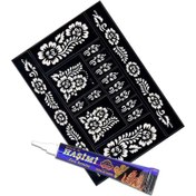 Resim DOĞA NİMETİ 2 Adet Hint Kınası Siyah 25 gr Tüp Dövme Sıkma Kına Ve Desen-şablon A4 