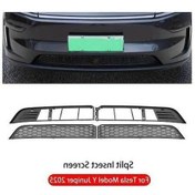 Resim Besthome1 2025 Tesla Model Y Juniper Uyumlu Böcek Teli 2 Parçalı Koruyucu Abs Çelik Ağ Mat Siyah 