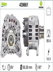 Resim Valeo 439661 Alternator 12 V 90a Dacia Dokker 1.6 16v 12- / Logan 1.4 10- / Sandero 1.4 10 (WH999297) 