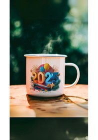 Resim 2025 Yılbaşı Konseptli Özel Tasarım Kupa - Sevgiliye, Arkadaşa, Aileye Yılbaşı Hediyesi Beyaz 