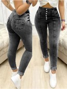 Resim Genel Markalar Kadın Yüksek Bel önden Düğmeli Jean Pantolon 