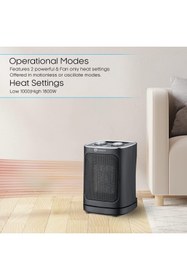 Resim PureMate Seramik Fanlı Isıtıcı, 2 Isıtma Ayarlı 1800W Taşınabilir Elektrikli Isıtıcı 