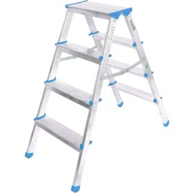Resim Go İthalat 4+4 Çift Basamaklı Alüminyum Metal Merdiven Yükseklik = 92CM Baş Genişlik = 8cm (5224) 