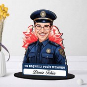 Resim Kişiye Özel Erkek Polis Memuruna Hediye Karikatürlü Biblo 
