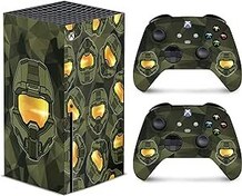 Resim TACKY DESIGN Xbox Serisi ile Uyumlu Sonsuz Uzay Kaplama x Cilt Efsanevi Fütüristik Asker Konsolu ve İki Kumanda Kaplaması, Xbox x Çıkartma Premium Vinil 3M Çıkartma Tam sargı, Xbox Kapak 