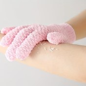 Resim 2 adet Peeling Banyo Eldiveni, Çift Taraflı Masaj Scrub Eldivenleri, Tam Vücut Temizliği ve Cilt Bakımı için Kokusuz Scrub Baskı Havluları, Masaj Banyo Eldivenleri | Beş Parmak Tasarımı | Temizleme Eldiveni 