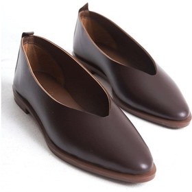 Resim Mubiano Hakiki Deri Collection Kadın Sivri Burun Babet Kahverengi - Mcrgn8253 - Kh Kahverengi 