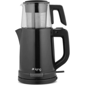 Resim Kolu ile Kullanışlı Demlikli Çay Makinesi, Şık ve Pratik Tasarım, Dayanıklı Plastik Siyah 