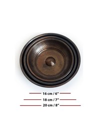 Resim Shark Anatolia İroko Ahşap Banyo Taburesi Oturak Ve Oksit Bakır Hamam Tası Seti Çok Renkli 