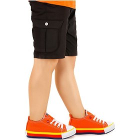 Resim Kiko Kids Tinna Bağcıklı Erkek Çocuk Keten Spor Ayakkabı Turuncu 