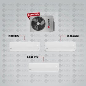 Resim Arçelik 1+2 Multi Sistem Klima / 24100 Md Pro Dış Ünite (9 Btu Beyaz + 12 Btu Beyaz + 12 Btu Beyaz Iç Üniteler) 