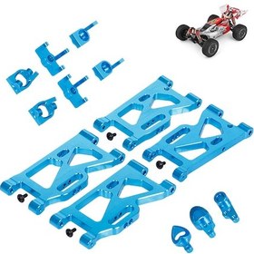 Resim Symbee Wltoys 144001 Rc Yarış Arabası İçin Alüminyum Süspansiyon Kolları Ve Direksiyon Aksesuarları Seti 