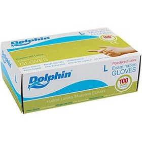 Resim Dolphin Pudralı Lateks Muayene Eldiveni 20 x 100'lü 