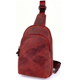 Resim Crazy Horse Hakiki Deri Vişne Sırt Çanta Kangaroo Kıngdom 8155-Zv 