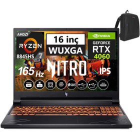 Resim ACER Nitro V16 Amd R7 8845HS 64GB 4tb SSD 8GB/RTX4060 FDOS 16" 165Hz Wxuga IPS WNHQRUEY00316+ZETTAÇANTA 