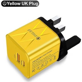 Resim 20w 3.0 Usb Hızlı Telefon Şarj Cihazı Tip C İphone Uyumlu 15 14 13 Samsung Xiaomi Pd 2 Uk Yellow 02 