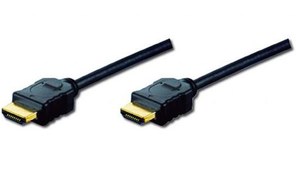 Resim AK-330107-050-S Hdmi High Speed with Ethernet Bağlantı Kablosu (Hdmi 1.3), 1080p Full HD, Hdmi Tip A Erkek - Hdmi Tip A Erkek, 5 metre, CU, AWG30, 3x zırhlı UL, altın kaplama, siyah renk 