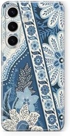 Resim Multitronic Samsung Galaxy A56 Uyumlu Blue Floral Tasarım Baskılı Şeffaf Kılıf 