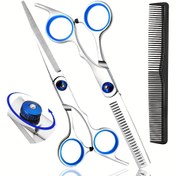 Resim Kadın ve Erkekler için Kuaför Saç Kesme Makası Seti, Paslanmaz Çelik Saç Kesme Makasları İnceltme Makası Keskin Bıçaklar 
