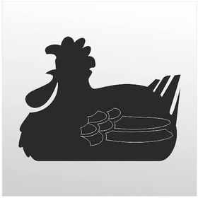 Resim Folyo Sticker Tavuk 50cm Uzunluk Siyah 