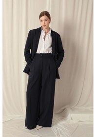 Resim Saklımoda Atlas Kumaş Palazzo Kadın Mavi Pantolon Çok Renkli 