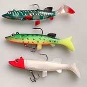 Resim 3'lü paket PVC Balıkçılık Yemleri, Uzun Atış Köstebek Yemi, Kurşunlu T-Tail Yumuşak Yem, Deniz ve Tatlı Su Levrek Kerevit Yapay Biyonik Yem, Torba Paketlenmiş, Kurşun İçeren, Sevgililer Günü Balıkçılığı İçin İdeal 