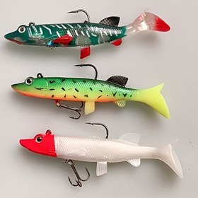 Resim 3'lü paket PVC Balıkçılık Yemleri, Uzun Atış Köstebek Yemi, Kurşunlu T-Tail Yumuşak Yem, Deniz ve Tatlı Su Levrek Kerevit Yapay Biyonik Yem, Torba Paketlenmiş, Kurşun İçeren, Sevgililer Günü Balıkçılığı İçin İdeal 