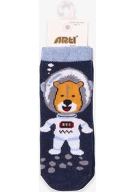 Resim Breeze Erkek Çocuk Soket Çorap Astronot Köpek Indigo (1-2-7-8 Yaş) 