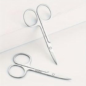 Resim Profesyonel Paslanmaz Çelik 2.0mm Hassas Kaş Makası, Burun Kılı & Düzeltme için - Ergonomik Her İki Elle Kullanıma Uygun Tasarım, Erkekler ve Kadınlar için Dayanıklı Pas Dirençli Bıçaklar, Kaş Makası, Yüz Tüyü Bakımı, Modern Estetik, Keskin Bıçak 