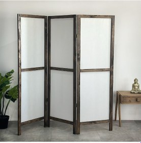 Resim Ahşap Paravan Panel Kumaş Paravan 6006 