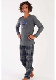 Resim Vienetta Erkek Çocuk Uzun Kol Gri Pijama Takımı C3t0n5o031 001 