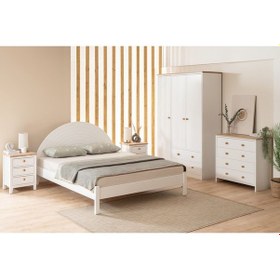 Resim Turtle Modern Karyola Çift Kişilik, Beyaz 
