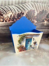 Resim Bypinaryuksel Bodrum Kapı Desenli Ahşap Posta Kutusu 